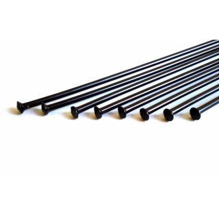 Stainless spokes SM 2.6mm NOT BENT BLACK with nipple M3/5,5/16